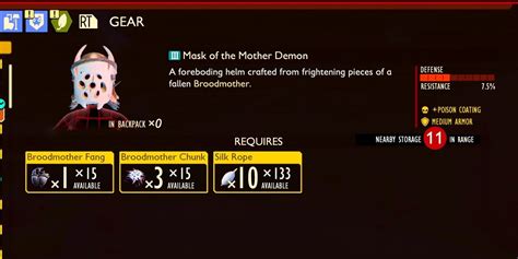 mask of the mother demon|best armor for broodmother.